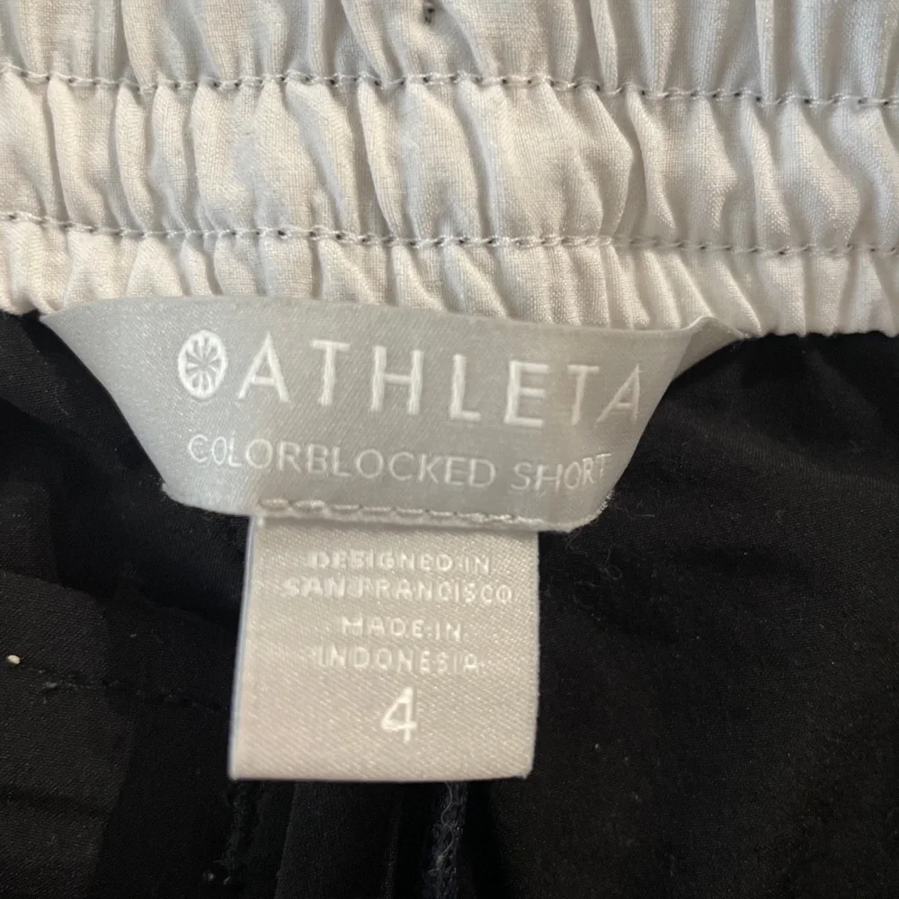 Athleta | Color Block Shorts | Black and White - Picture 3 of 3